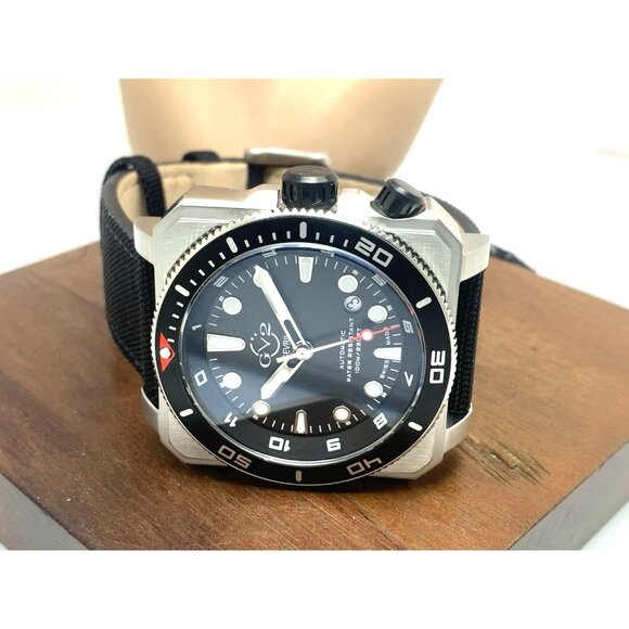 Gevril Men's Watch 4541 GV2 XO Submarine Swiss Automatic Black Dial Leather 44mm - Picture 8 of 14